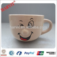 Neue Werbeartikel 2015 Smile Face Suppe Cups / Farbe verglasten Cute Soup Mug